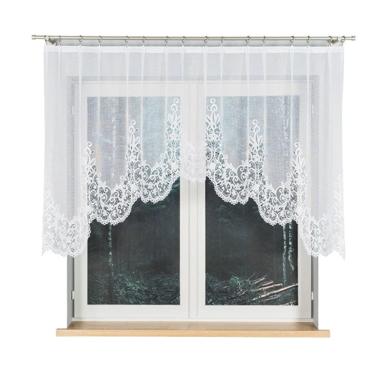 BERENIKA Firanka żakardowa gotowa, szerokość 250 x wysokość 120cm, kolor biały