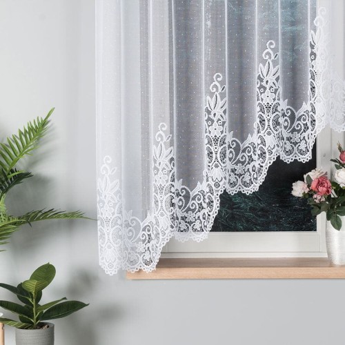 BERENIKA Firanka żakardowa gotowa, szerokość 300 x wysokość 160cm, kolor biały