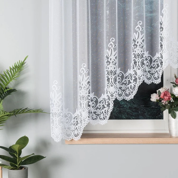 BERENIKA Firanka żakardowa gotowa, szerokość 300 x wysokość 160cm, kolor biały