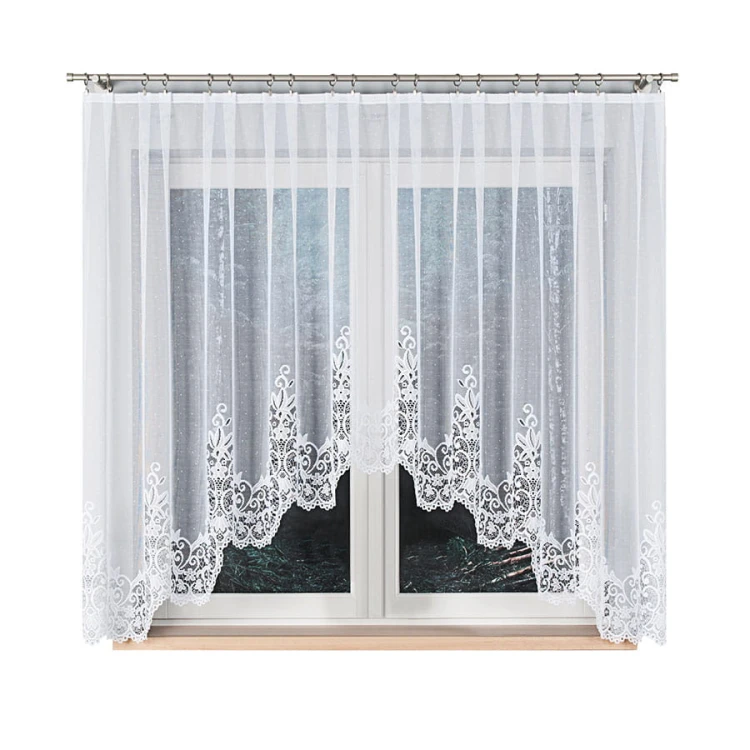 BERENIKA Firanka żakardowa gotowa, szerokość 300 x wysokość 160cm, kolor biały