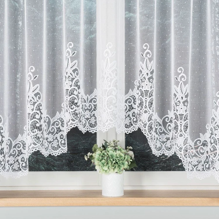 BERENIKA Firanka żakardowa gotowa, szerokość 400 x wysokość 170cm, kolor biały