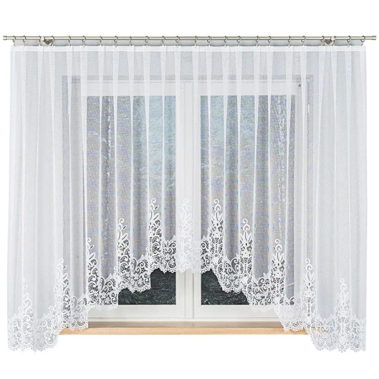 BERENIKA Firanka żakardowa gotowa, szerokość 400 x wysokość 170cm, kolor biały