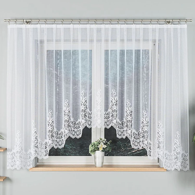 BERENIKA Firanka żakardowa gotowa, szerokość 400 x wysokość 160cm, kolor biały