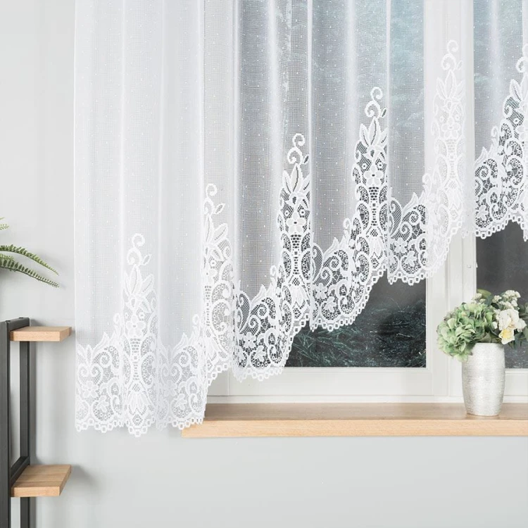 BERENIKA Firanka żakardowa gotowa, szerokość 400 x wysokość 160cm, kolor biały