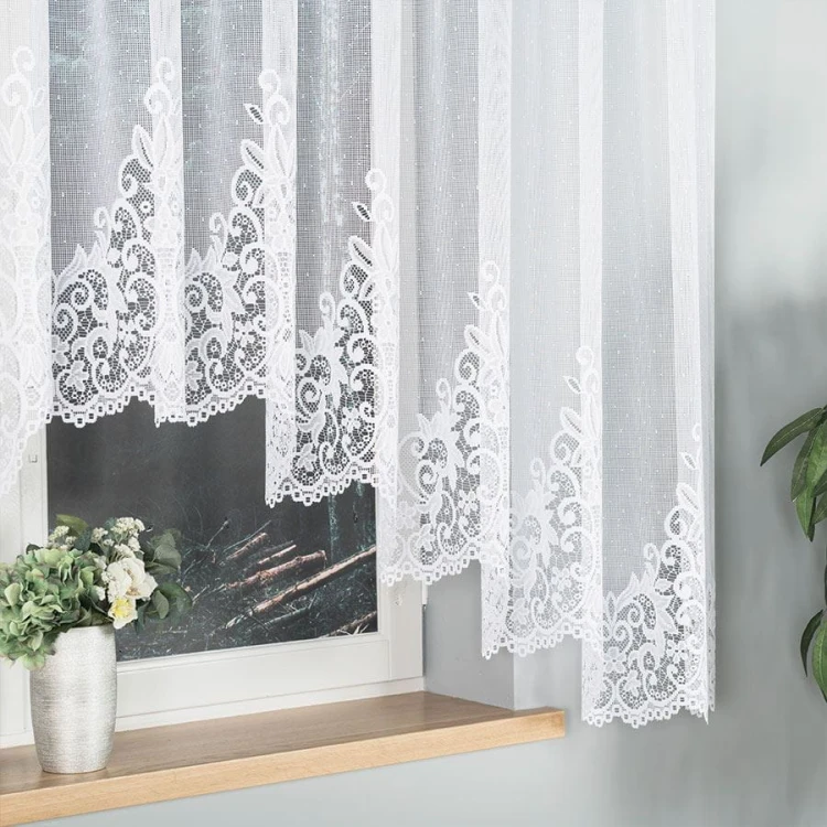 BERENIKA Firanka żakardowa gotowa, szerokość 400 x wysokość 160cm, kolor biały