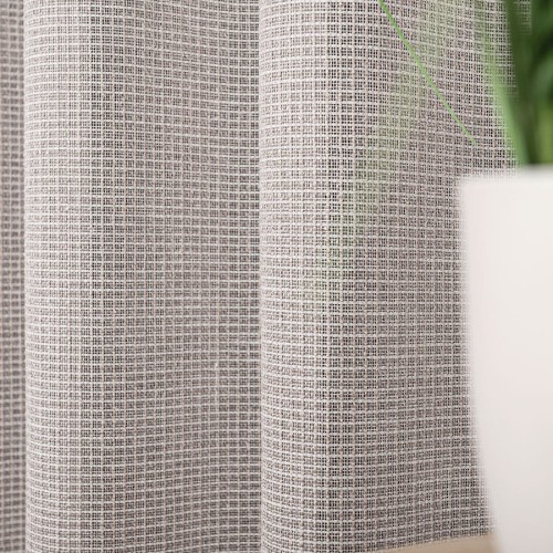 Firanka typu bukla z ołowianką, wysokość 300cm, kolor szarobeżowy