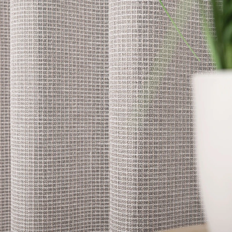 Firanka typu bukla z ołowianką, wysokość 300cm, kolor szarobeżowy