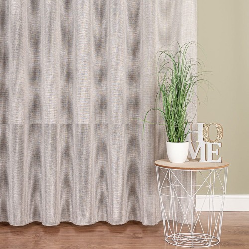 Firanka typu bukla z ołowianką, wysokość 300cm, kolor szarobeżowy