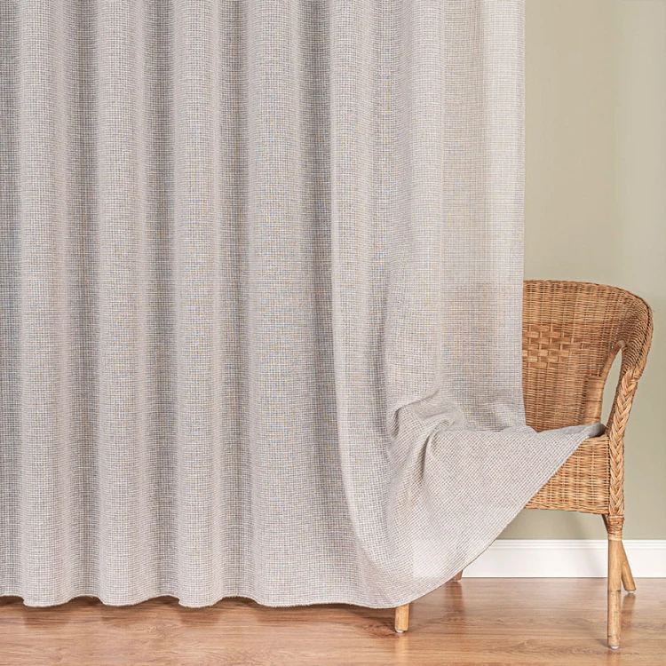 Firanka typu bukla z ołowianką, wysokość 300cm, kolor szarobeżowy