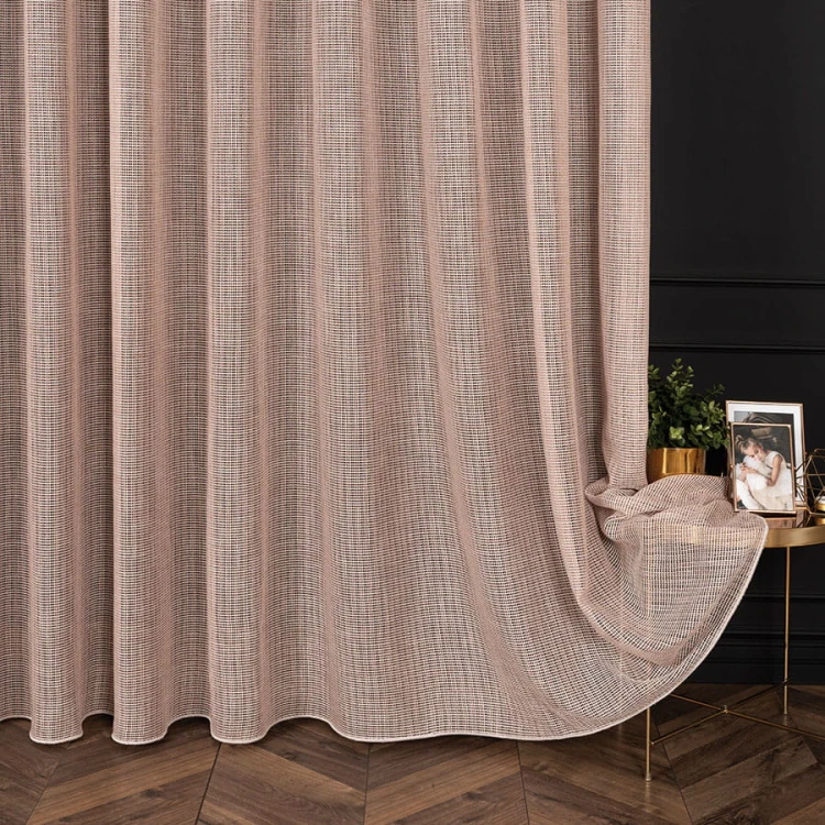 ALTERA Firanka, wysokość 310cm, kolor różowy z błyskiem