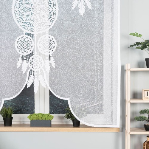 LEA Panel żakardowy gotowy, z motywem łapacza snów, szerokość 160 x wysokość 160, kolor biały