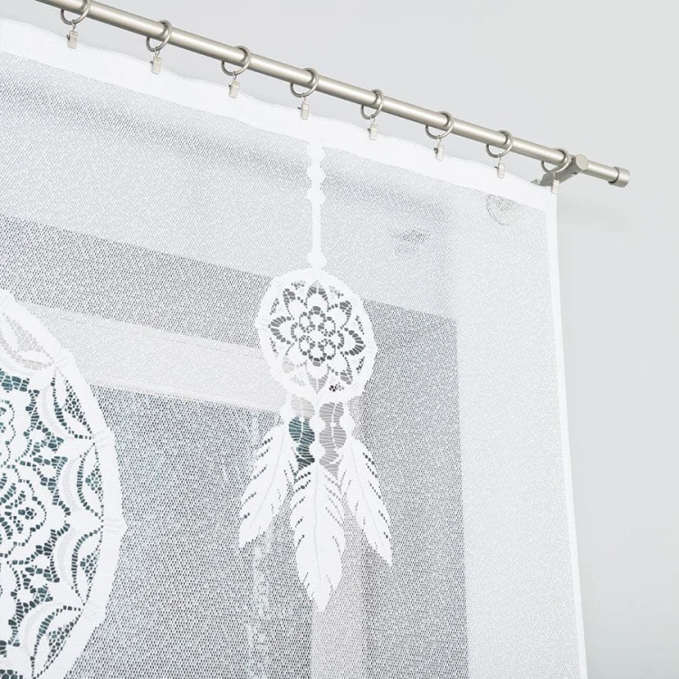 LEA Panel żakardowy gotowy, z motywem łapacza snów, szerokość 160 x wysokość 160, kolor biały