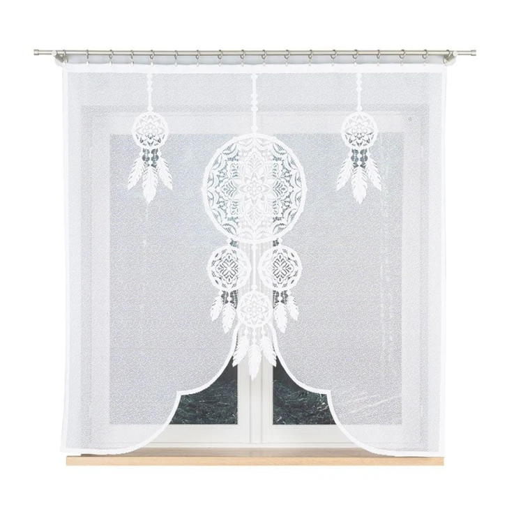 LEA Panel żakardowy gotowy, z motywem łapacza snów, szerokość 160 x wysokość 160, kolor biały