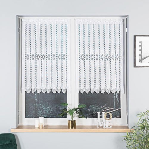 Firanka żakardowa panelowa, wysokość 100cm, kolor biały