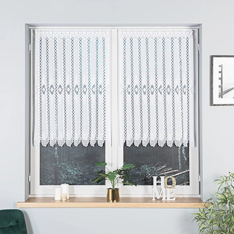 Firanka żakardowa panelowa, wysokość 100cm, kolor biały