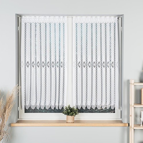 Firanka żakardowa panelowa, wysokość 130cm, kolor biały