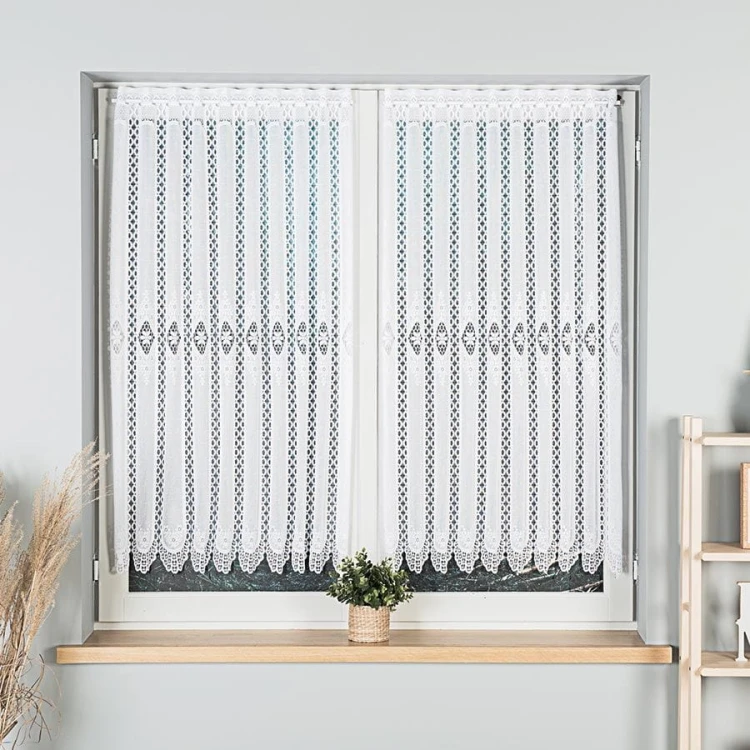 Firanka żakardowa panelowa, wysokość 130cm, kolor biały
