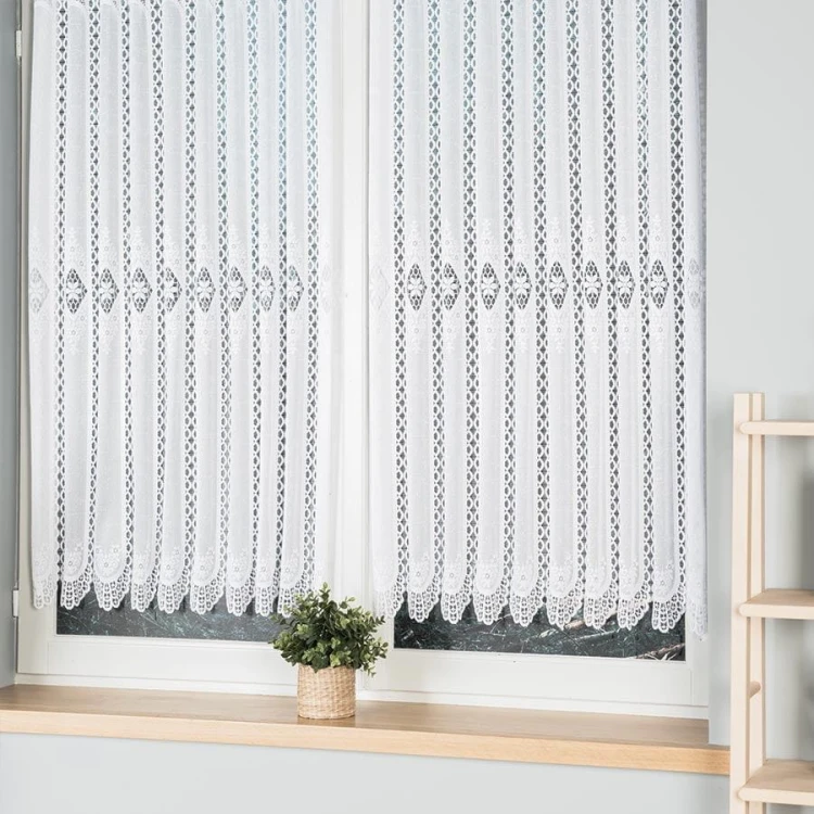 Firanka żakardowa panelowa, wysokość 130cm, kolor biały