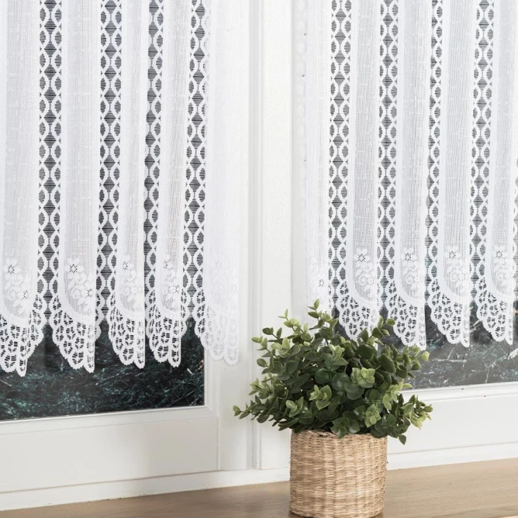 Firanka żakardowa panelowa, wysokość 130cm, kolor biały
