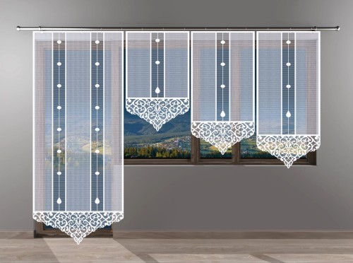 Panel żakardowy odpasowany, wysokość 230cm, kolor biały