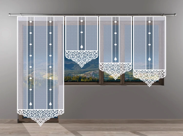 Panel żakardowy odpasowany, wysokość 230cm, kolor biały