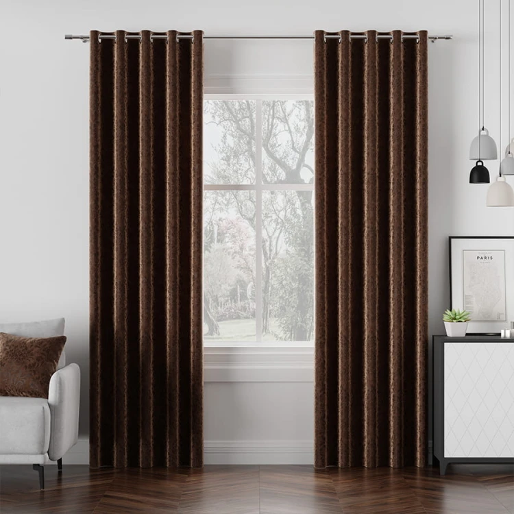 MADELINE Tkanina dekoracyjna, wysokość 300cm, kolor czekoladowy brązowy