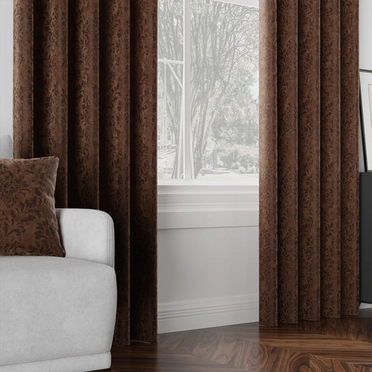 MADELINE Tkanina dekoracyjna, wysokość 300cm, kolor czekoladowy brązowy