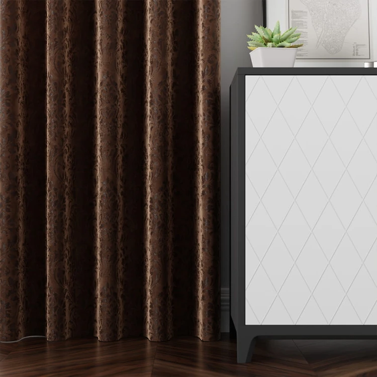 MADELINE Tkanina dekoracyjna, wysokość 300cm, kolor czekoladowy brązowy