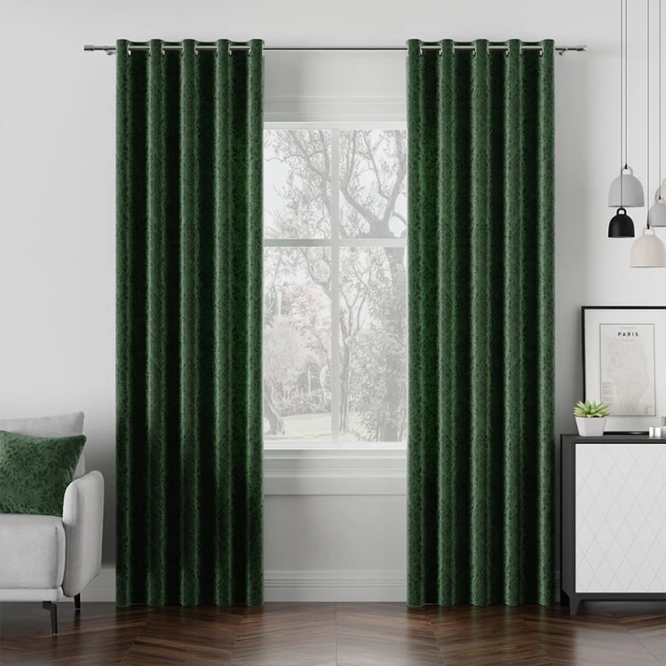 MADELINE Tkanina dekoracyjna, wysokość 300cm, kolorciemny zielony