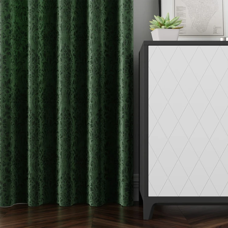 MADELINE Tkanina dekoracyjna, wysokość 300cm, kolorciemny zielony