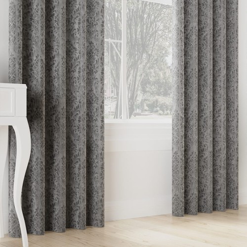 MADELINE Tkanina dekoracyjna, wysokość 300cm, kolor ciemny szary