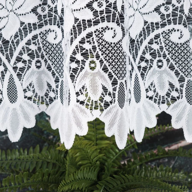 Firanka żakardowa ze wzorem pasowym, wysokość 140cm, kolor 001 biały 017480/000/001/000140/1