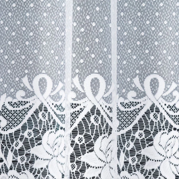 Firanka żakardowa ze wzorem pasowym, wysokość 140cm, kolor 001 biały 017480/000/001/000140/1