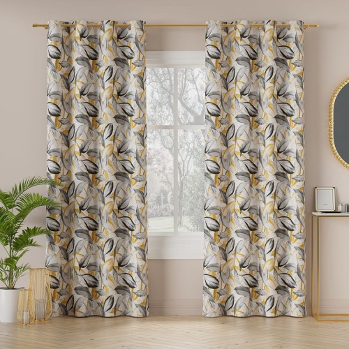 PERUGA Tkanina dekoracyjna bawełniana PANAMA, 142cm, kolor musztardowy