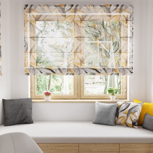 PERUGA Tkanina dekoracyjna LINO, wysokość 160cm, kolor musztardowy