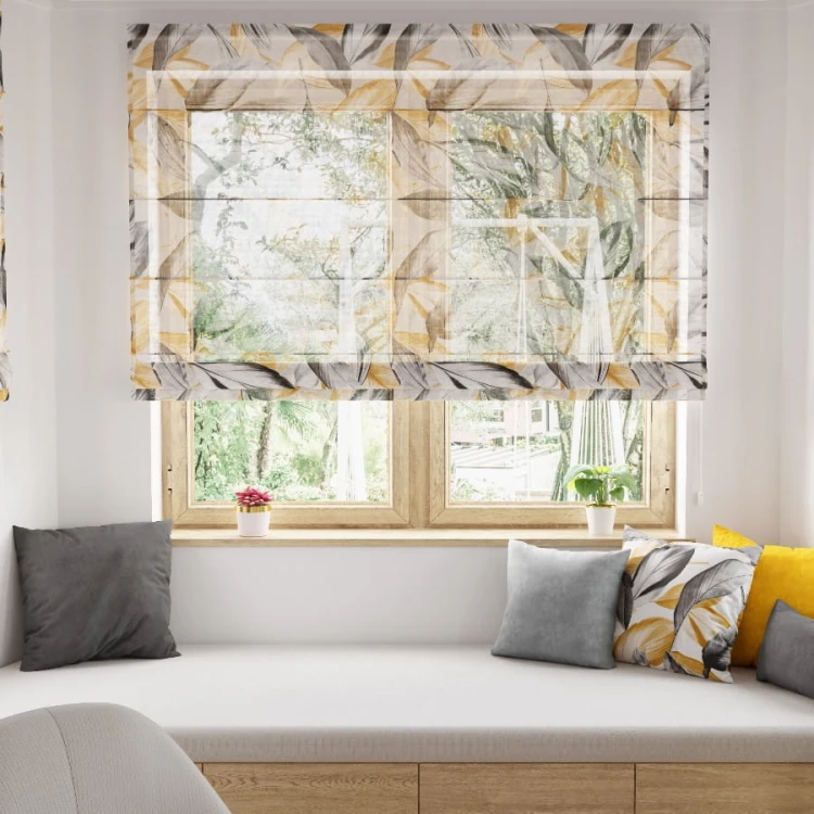 PERUGA Tkanina dekoracyjna LINO, wysokość 160cm, kolor musztardowy