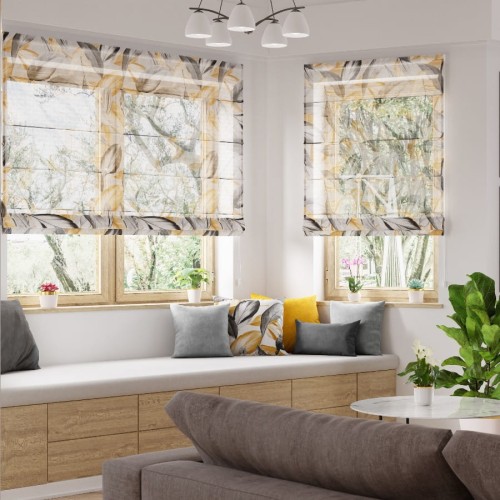 PERUGA Tkanina dekoracyjna LINO, wysokość 160cm, kolor musztardowy