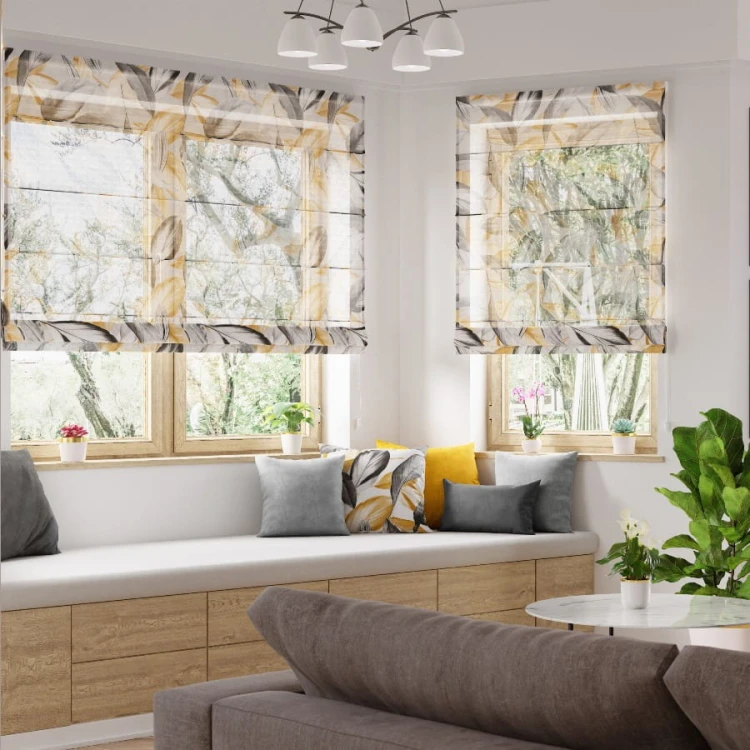 PERUGA Tkanina dekoracyjna LINO, wysokość 160cm, kolor musztardowy