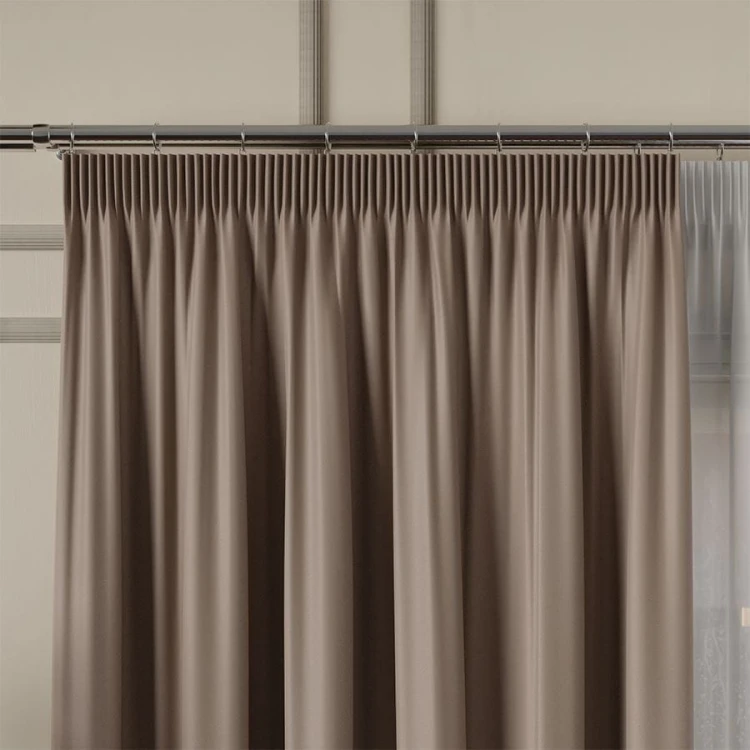 GRETA Tkanina dekoracyjna typu blackout, wysokość 320cm, kolor brązowy