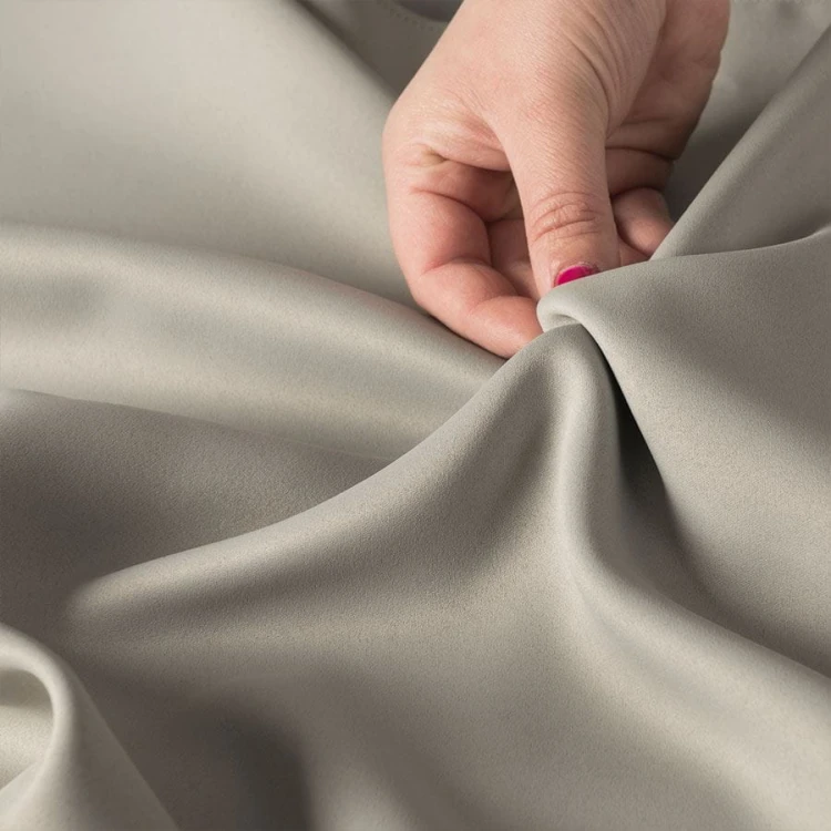 GRETA Tkanina dekoracyjna typu blackout, wysokość 320cm, kolor beżowo szary