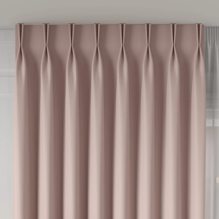 GRETA Tkanina dekoracyjna typu balckout, wysokość 320cm, kolor pudrowy różowy