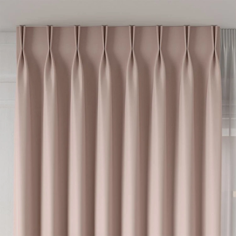 GRETA Tkanina dekoracyjna typu balckout, wysokość 320cm, kolor pudrowy różowy