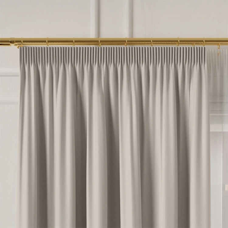 GRETA Tkanina dekoracyjna typu blackout, wysokość 320cm, kolor jasny beżowo szary