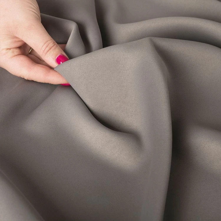 GRETA Tkanina dekoracyjna typu blackout, wysokość 320cm, kolor chłodny szary