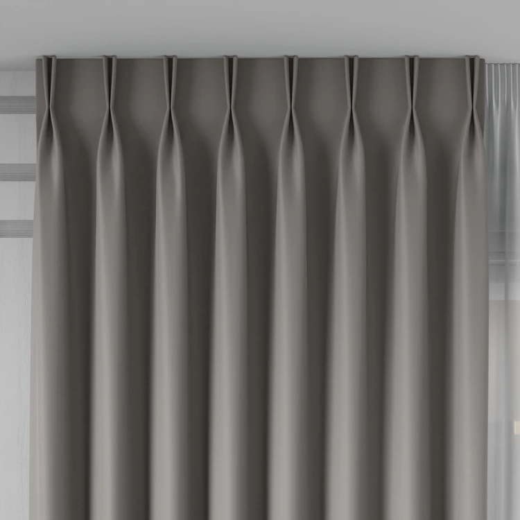 GRETA Tkanina dekoracyjna typu blackout, wysokość 320cm, kolor chłodny szary