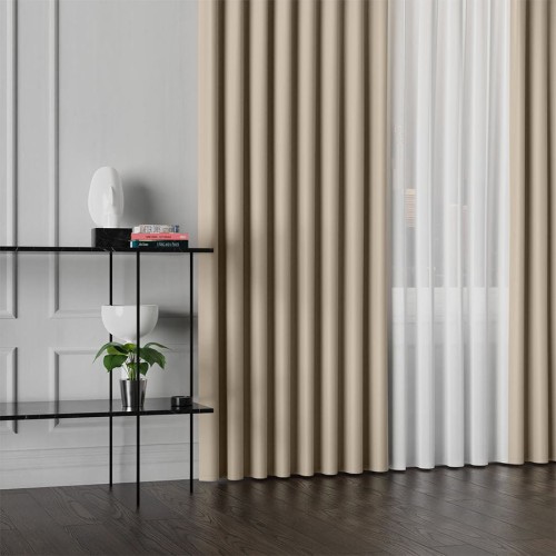 GRETA Tkanina dekoracyjna typu blackout, wysokość 320cm, kolor kremowy