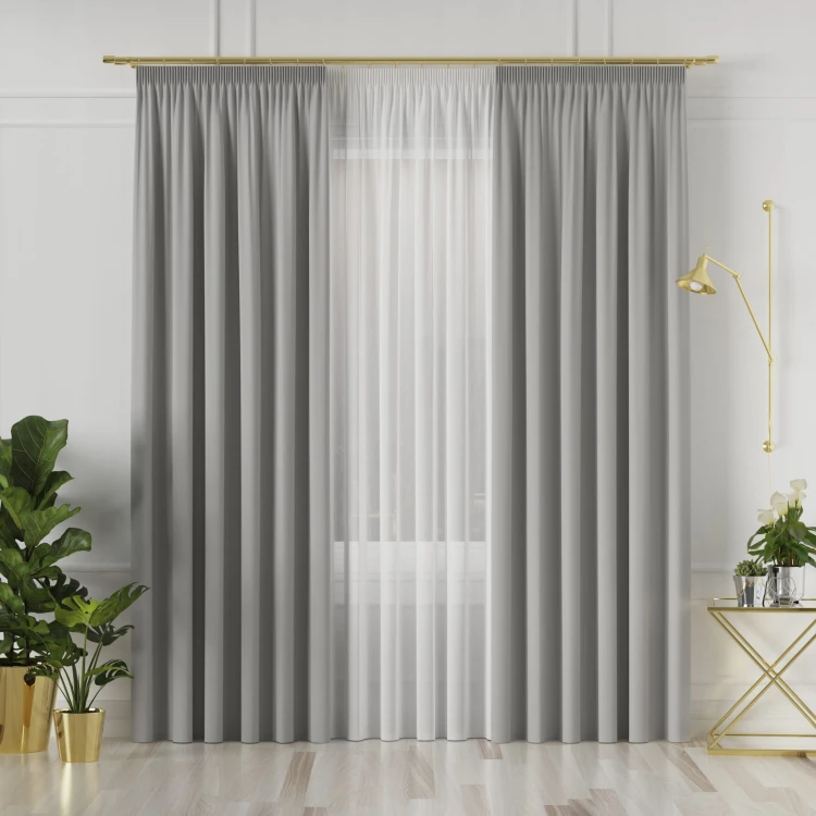 GRETA Tkanina dekoracyjna typu blackout, wysokość 320cm, kolor  szary