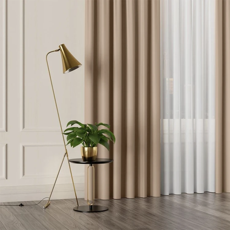 GRETA Tkanina dekoracyjna typu blackout, wysokość 320cm, kolor beżowy