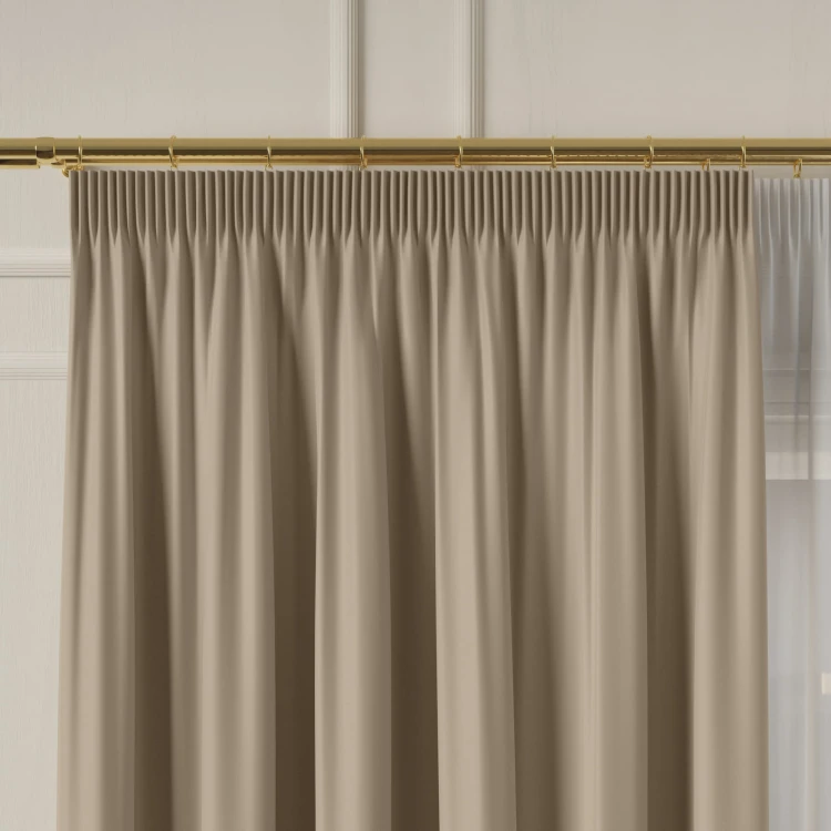 GRETA Tkanina dekoracyjna typu blackout, wysokość 320cm, kolor beżowy