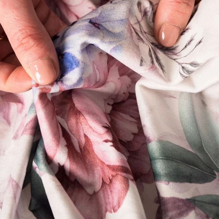 PEONI Tkanina dekoracyjna VELVET, 150cm, kolo różowo-fioletowy